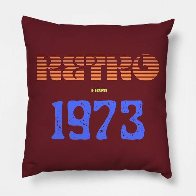 Retro Birthyear 1973 Pillow by FNRY