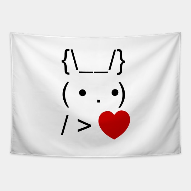 ASCII Text Art Bunny Rabbit Give Heart