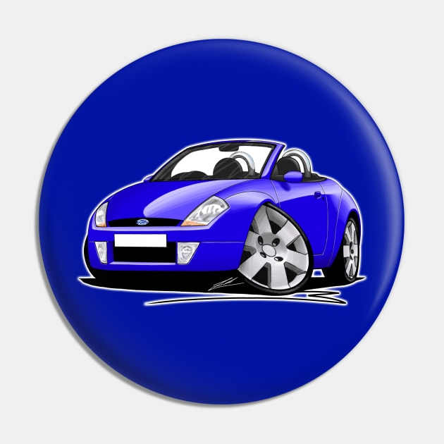 Ford StreetKa Blue Caricature Car Art Pin by y30man5