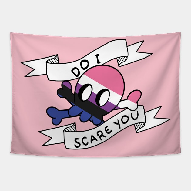 do i scare you funny genderfluid Tapestry by Erekjo