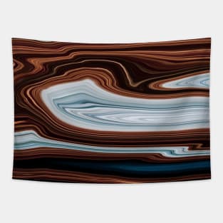 Brown blue liquid Marble color grading pattern Tapestry