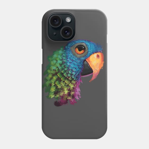 Blur Crowned Conure Gift for Parrot owners Phone Case by Hutchew