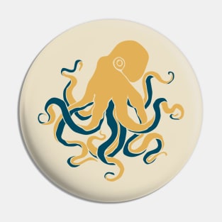 Mustard octopus Pin