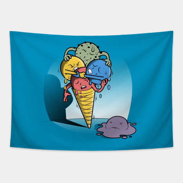 ice Cream Fatality Tapestry by Cromanart