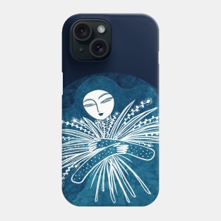 Blue green haired fairy with flowers. Phone Case