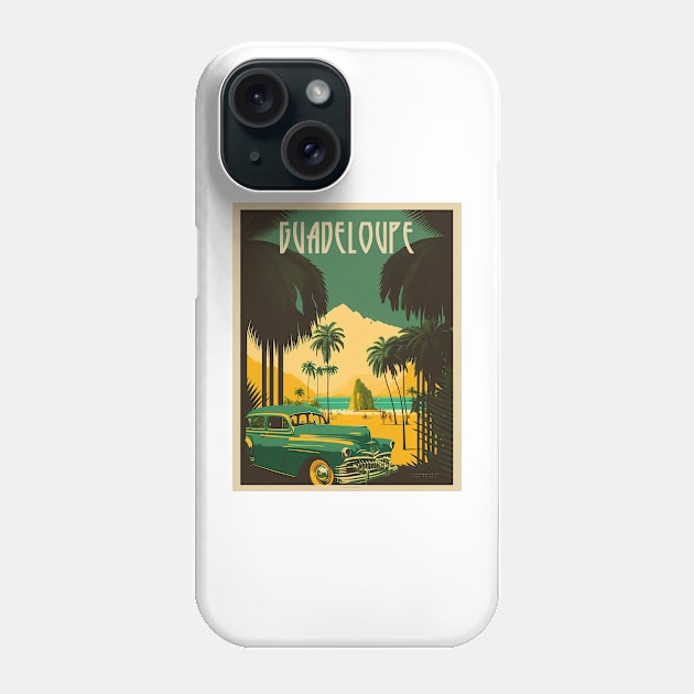 Guadeloupe Caribbean Vintage Travel Art Poster Phone Case by OldTravelArt