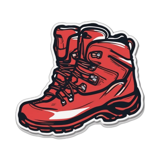 Bold Red Hiking Boot Design No. 825 by cornelliusy