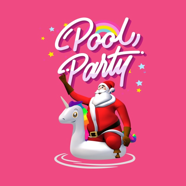Christmas Santa Claus Unicorn Float Pool Party Gift by MarkusShirts