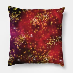 Trendy Red Purple Gold Galaxy Pattern Pillow