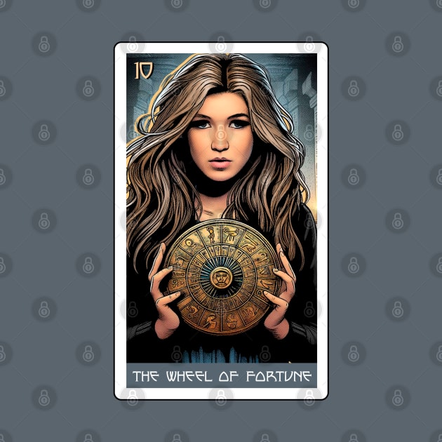 the wheel of fortune - house of anubis tarot card by sadieillust