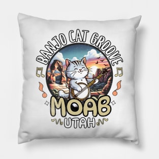 MOAB Utah Arches with Banjo Cat Groove Pillow