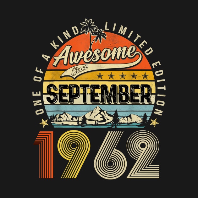 Awesome Since September 1962 Vintage 61st Birthday by Centorinoruben.Butterfly