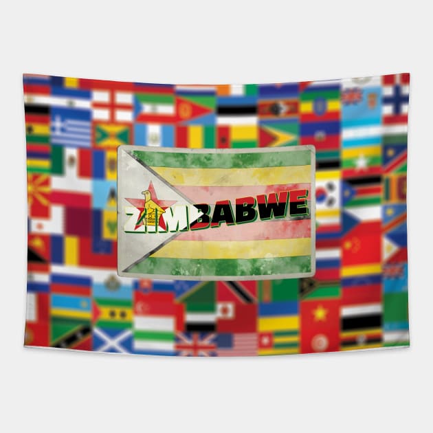 Zimbabwe vintage style retro souvenir Tapestry by DesignerPropo