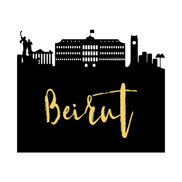 BEIRUT LEBANON DESIGNER SILHOUETTE SKYLINE ART by deificusArt