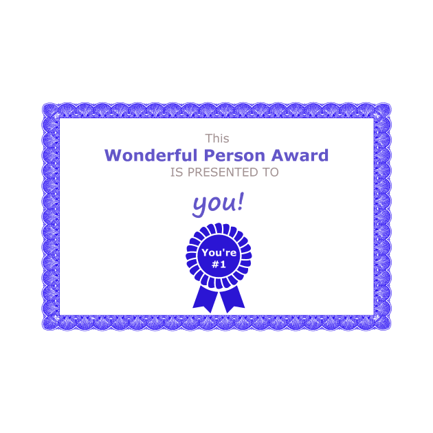 Wonderful Person Award by YellowLion