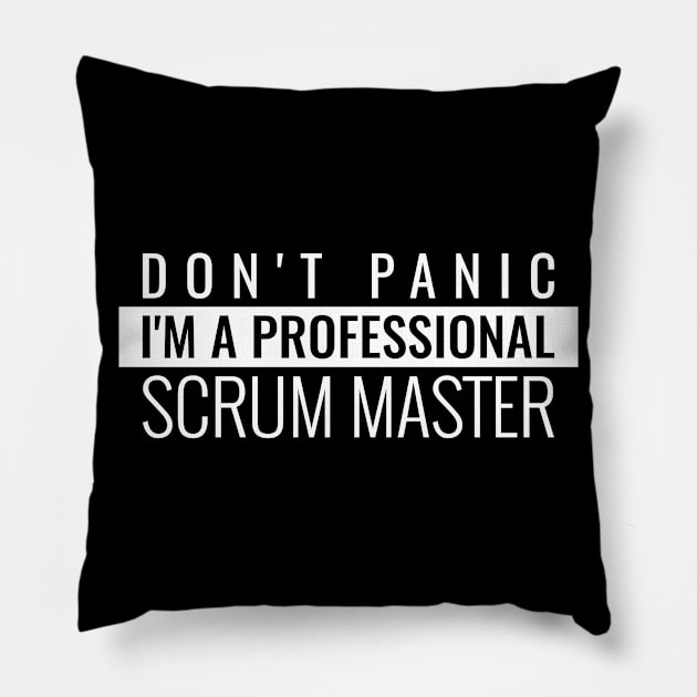 Don't panic I'm a professional scrum master Pillow by Salma Satya and Co.