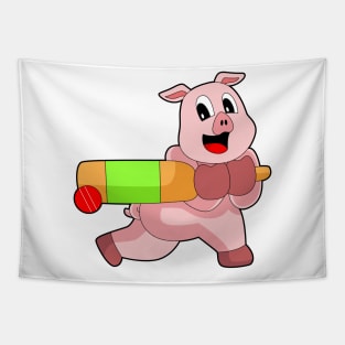 Pig Cricket Cricket bat Tapestry