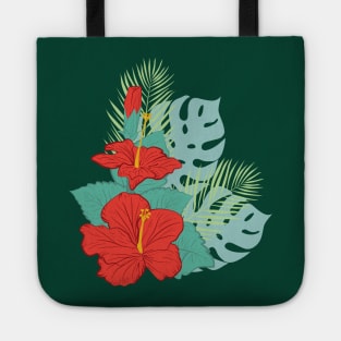 Hibiscus and Palms Tote