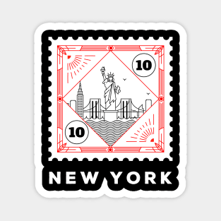 New York Stamp Design Magnet