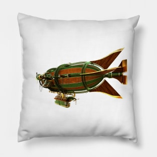 Fantasy steampunk blimp Pillow