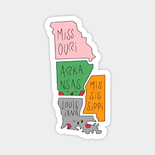 Kawaii American states, Cute American States Magnet