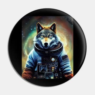 Cute Wolf In Spacesuit Pin