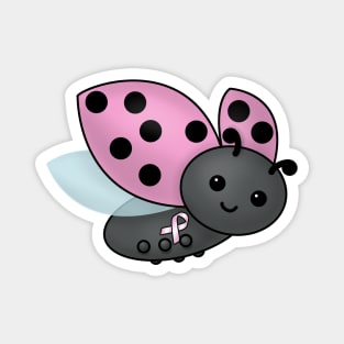 Ladybug Pink Awareness Ribbon Magnet