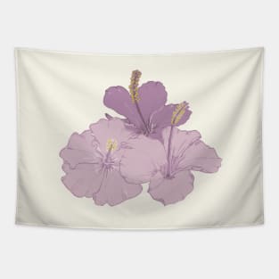 Purple hibiscus flowers Tapestry