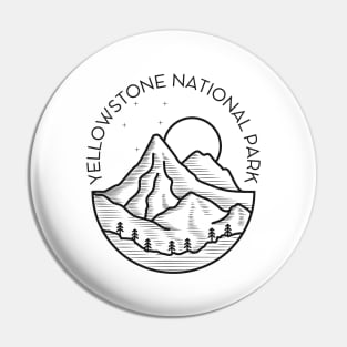 Lineart Yellowstone National Park Camping Hiking Pin