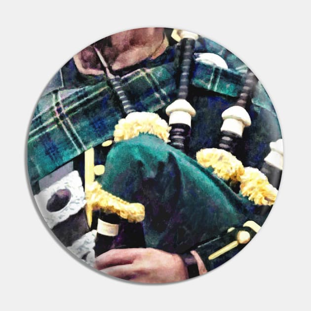 Music - Closeup of Bagpiper Pin by SusanSavad