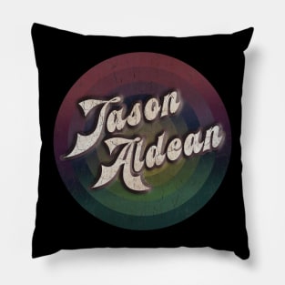 retro vintage circle Jason Aldean Pillow