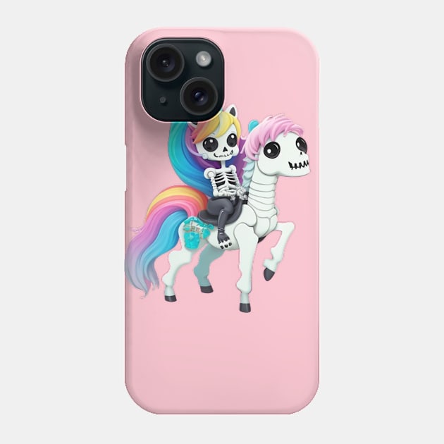 skeleton riding horse Phone Case by Majkel&Majkel