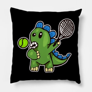 Dinosaur Playing Tennis Pillow