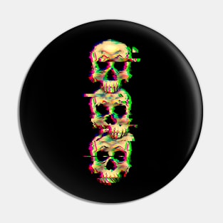 Glitch skull Pin