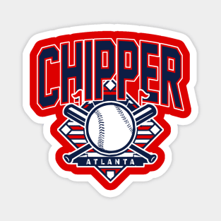 Vintage Atlanta Baseball Chipper Magnet