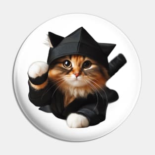 Purrfectly Stealthy Ninja Cat Pin