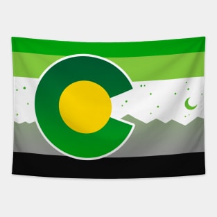 Colorado Flag Aro Aromantic Pride Tapestry