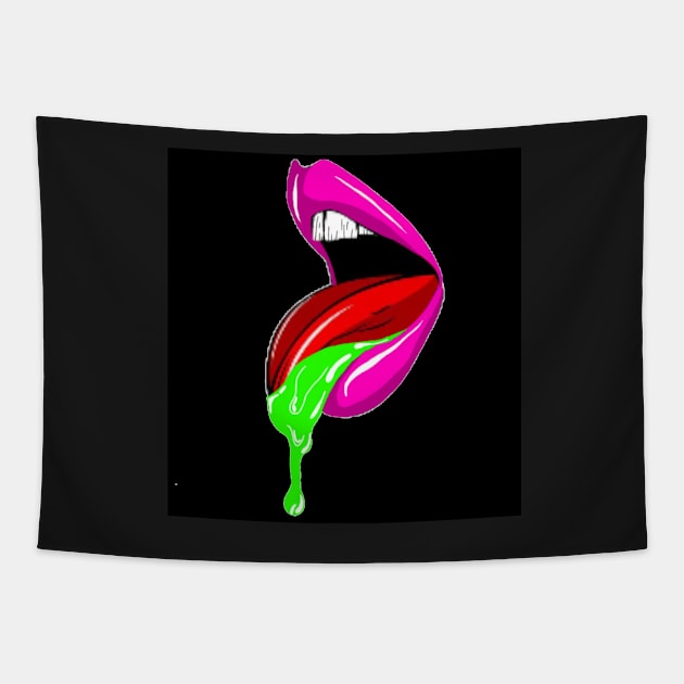 Trippy drool (black) Tapestry by Teddyxx