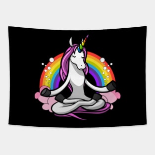 Unicorn Zen Yoga Meditation Magical Rainbow Tapestry