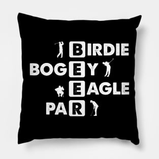 Birdie Bogey Eagle Par Beer Funny Golf Golfing Golfer Gift Pillow