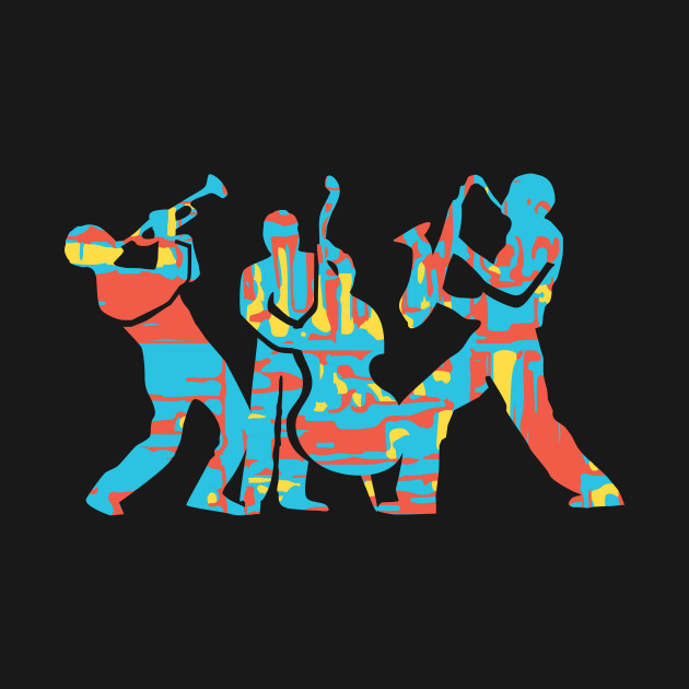 Discover Modern Colorful Jazz Trio - Jazz Band - T-Shirt