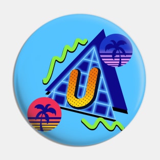 Initial Letter U - 80s Synth Pin