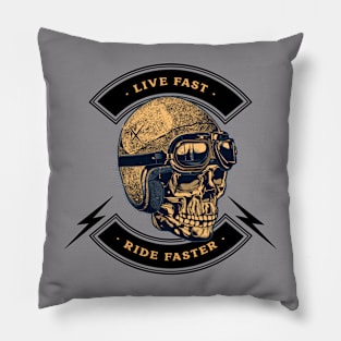 Live Fast Ride Faster - Biker Pillow