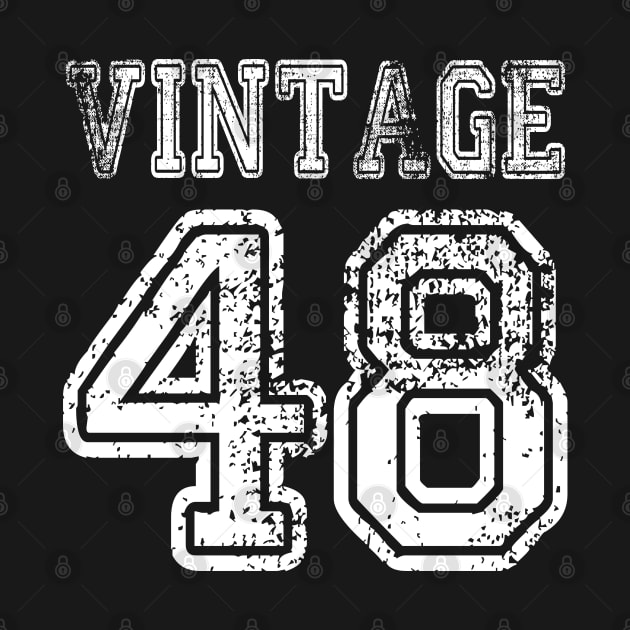Vintage 48 2048 1948 T-shirt Birthday Gift Age Year Old Boy Girl Cute Funny Man Woman Jersey Style by arcadetoystore