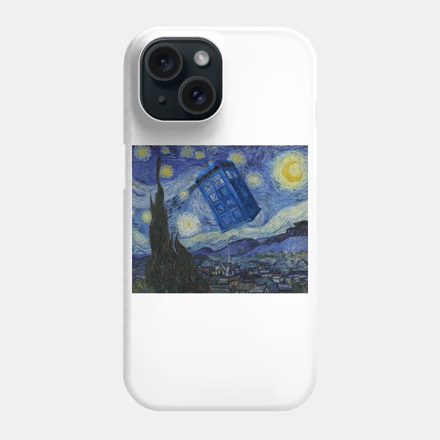 Starry Night Tardis Phone Case by Titius