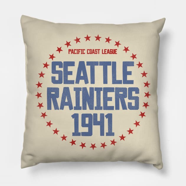 Defunct Seattle Rainiers Baseball 1941 Pillow by Defunctland