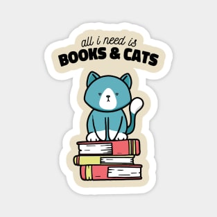 Books and Cats Magnet