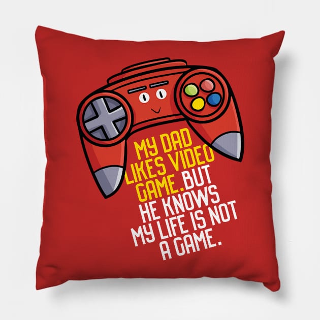 Gamer Daddy Pillow by Jocularity Art