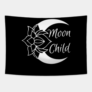 Moon Child Crescent Moon (White) Tapestry