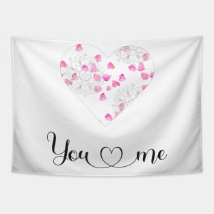 You and me romantic design Tapestry
